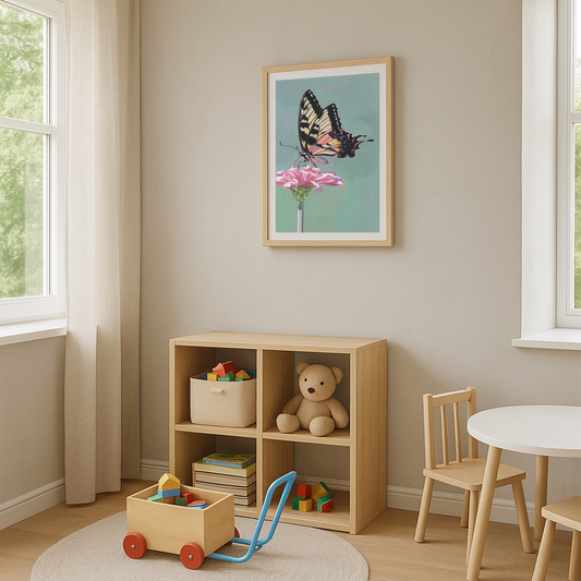 Daisy & Butterfly Art Print