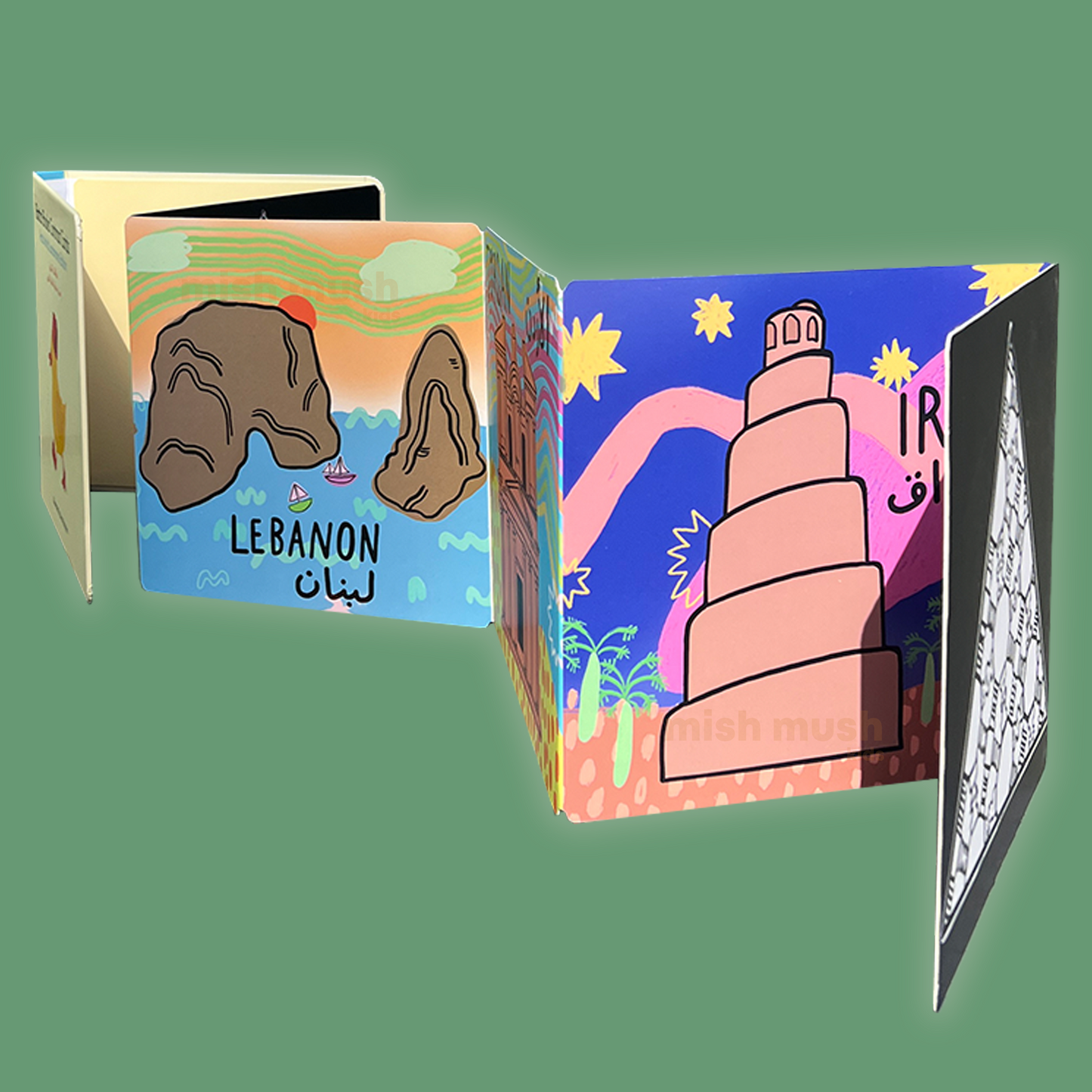 Arab Landmark Contrast Cards for Babies & Infant Development