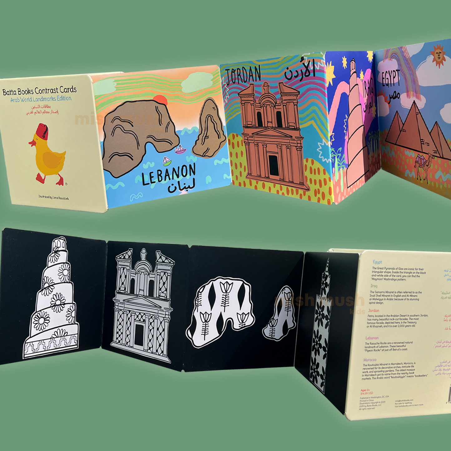 Arab Landmark Contrast Cards for Babies & Infant Development